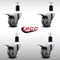 Service Caster 3'' SS Gray Poly Swivel 1-1/2'' Expanding Stem Caster Set Total Lock Brake, 4PK SCC-SSEXTTL20S314-PPUB-112-4 - alternate 3